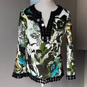 Think Tank Hawaiian Style Cotton Top Beautiful Multicolor – Size Small